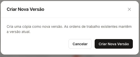 Confirmation to create a new version without changing existing responses.