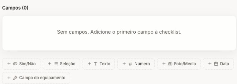 Checklist editor with options to add fields.