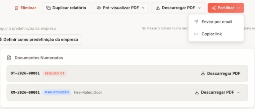 Actions to download a PDF, send by email or copy the link.